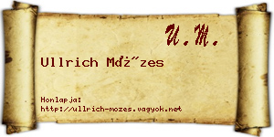 Ullrich Mózes névjegykártya